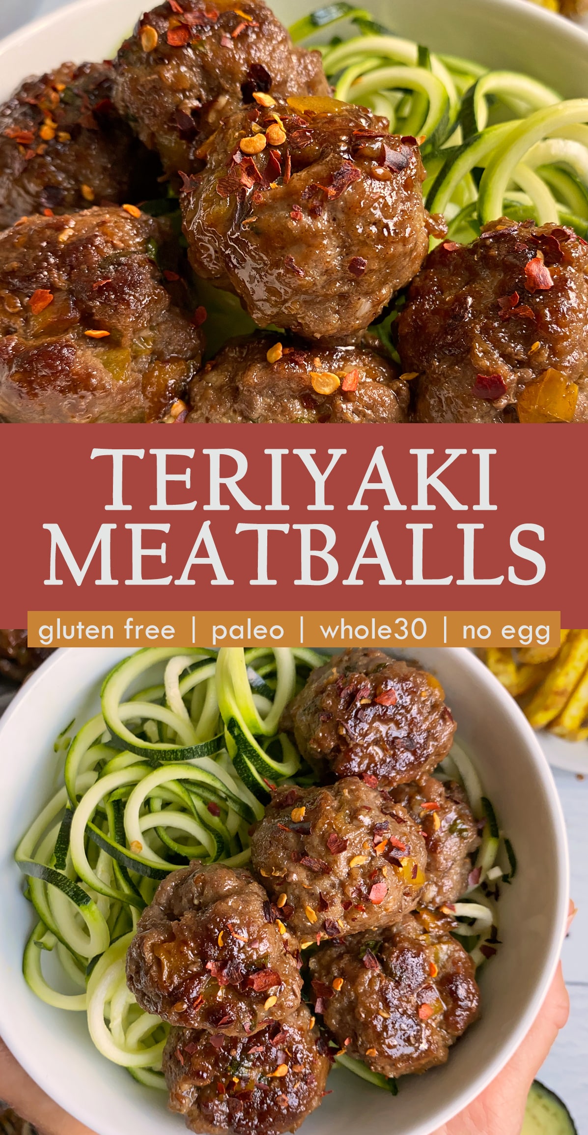 pinterest image for teriyaki meatballs