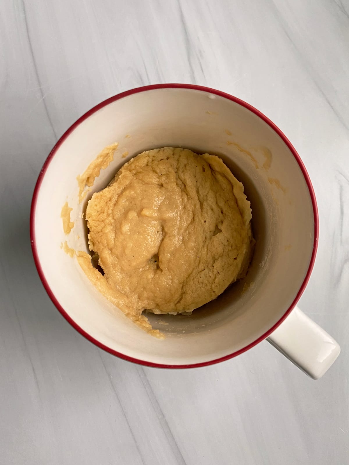 baked mug cake in cup