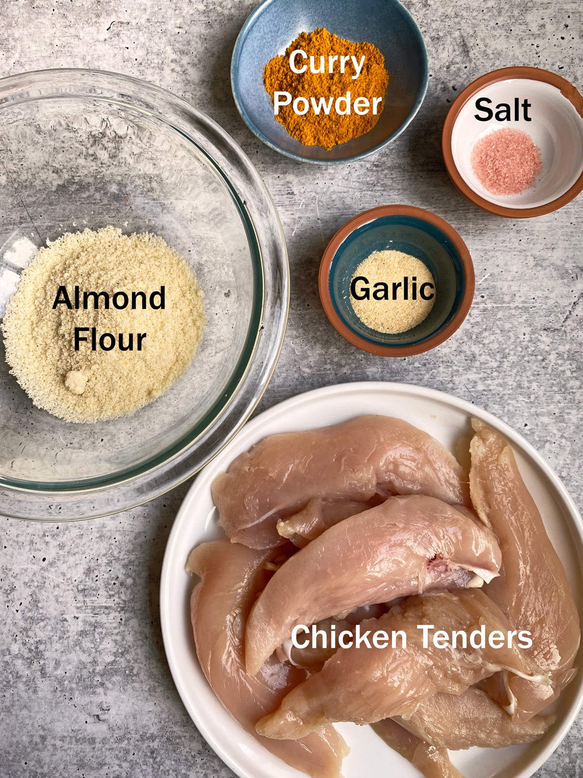 ingredients in baked curry chicken tenders