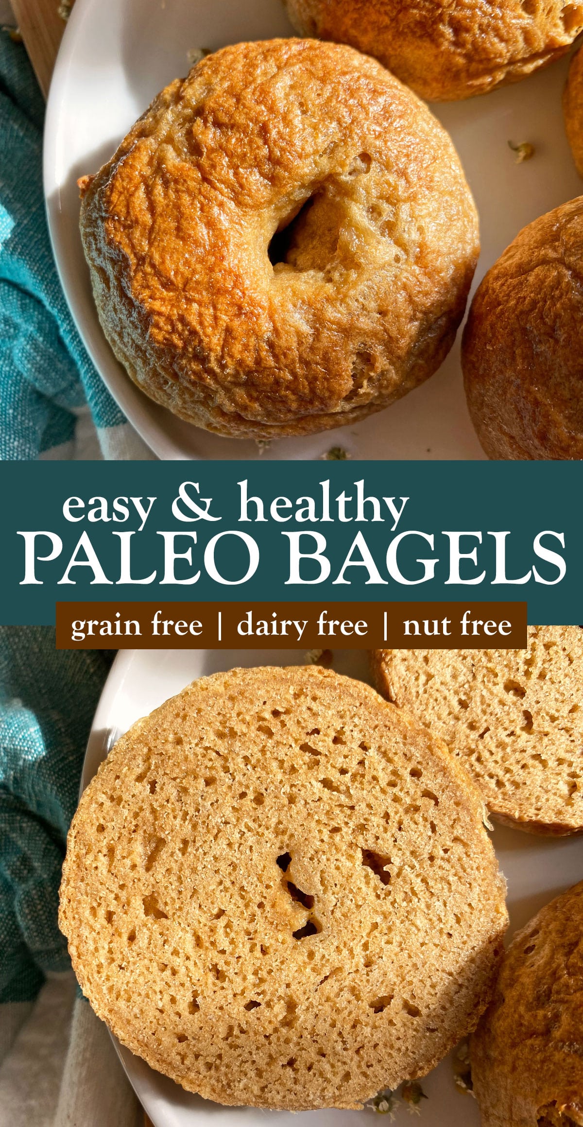 pinterest image for easy and healthy paleo bagels