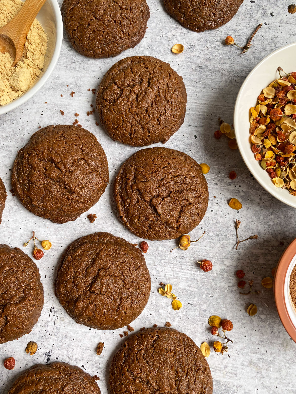 top view of vegan plantain cookies