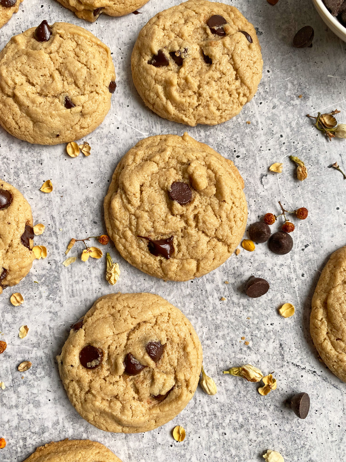 top view of cookies