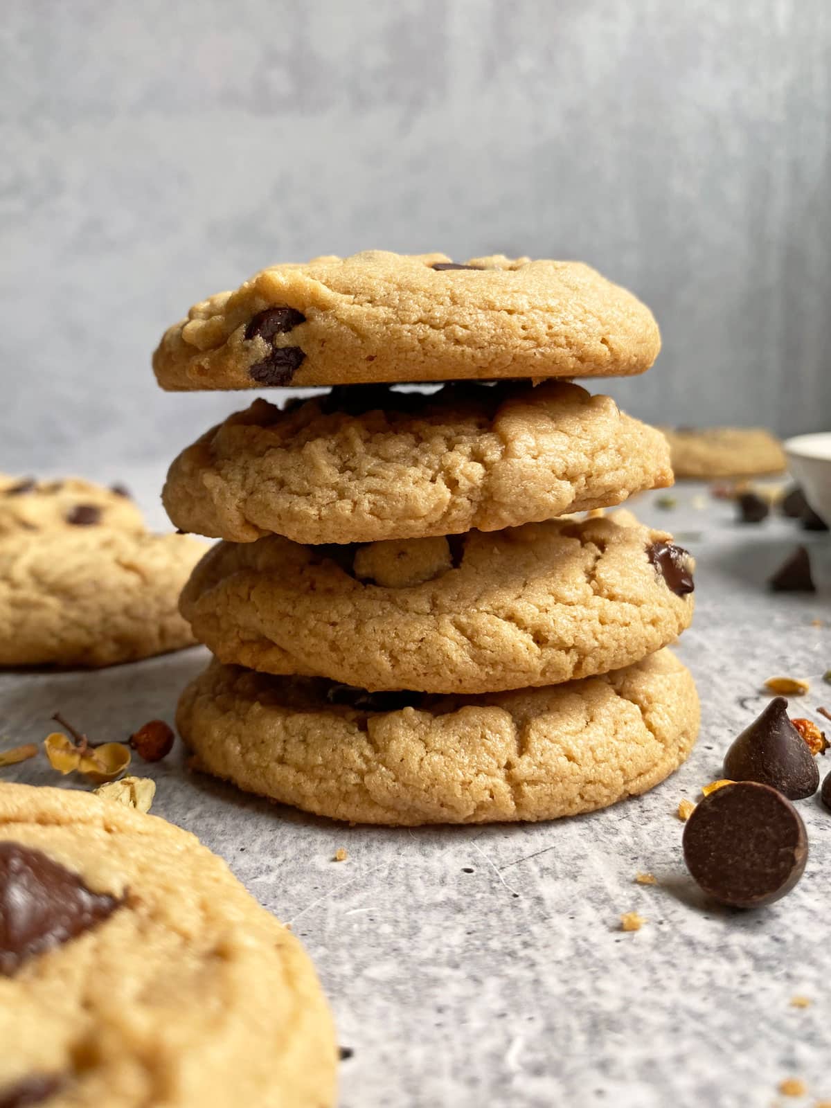 stack of 4 tahini cookies