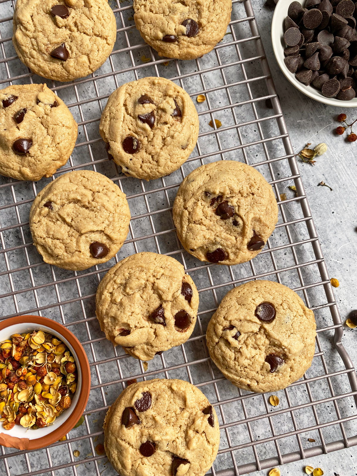 Paleo chocolate chip tahini cookies.