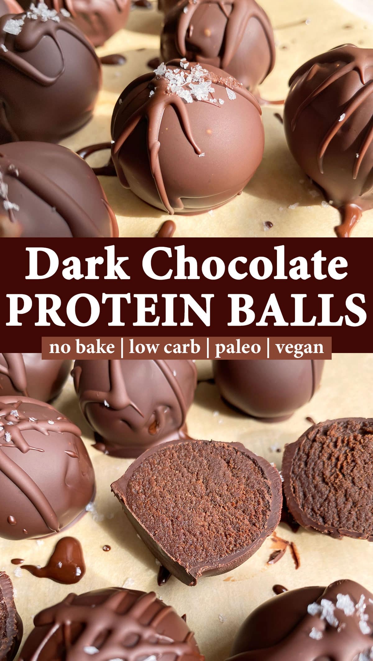 Dark Chocolate Protein Balls (No Bake, Low Carb) - Bake It Paleo