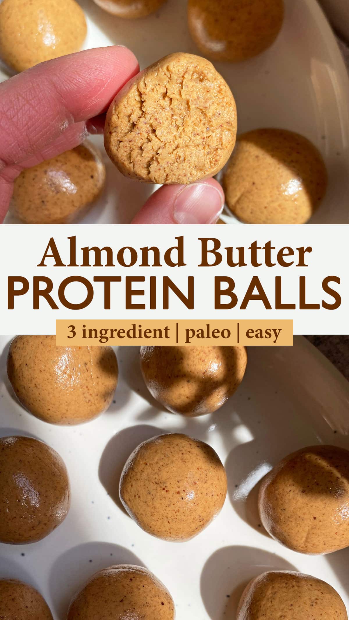 Pinterest image for almond butter protein balls