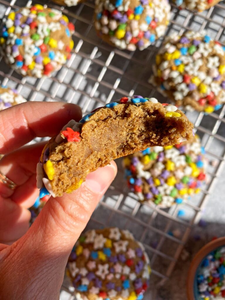 Birthday Cake Protein Cookies (Gluten Free) - Bake It Paleo