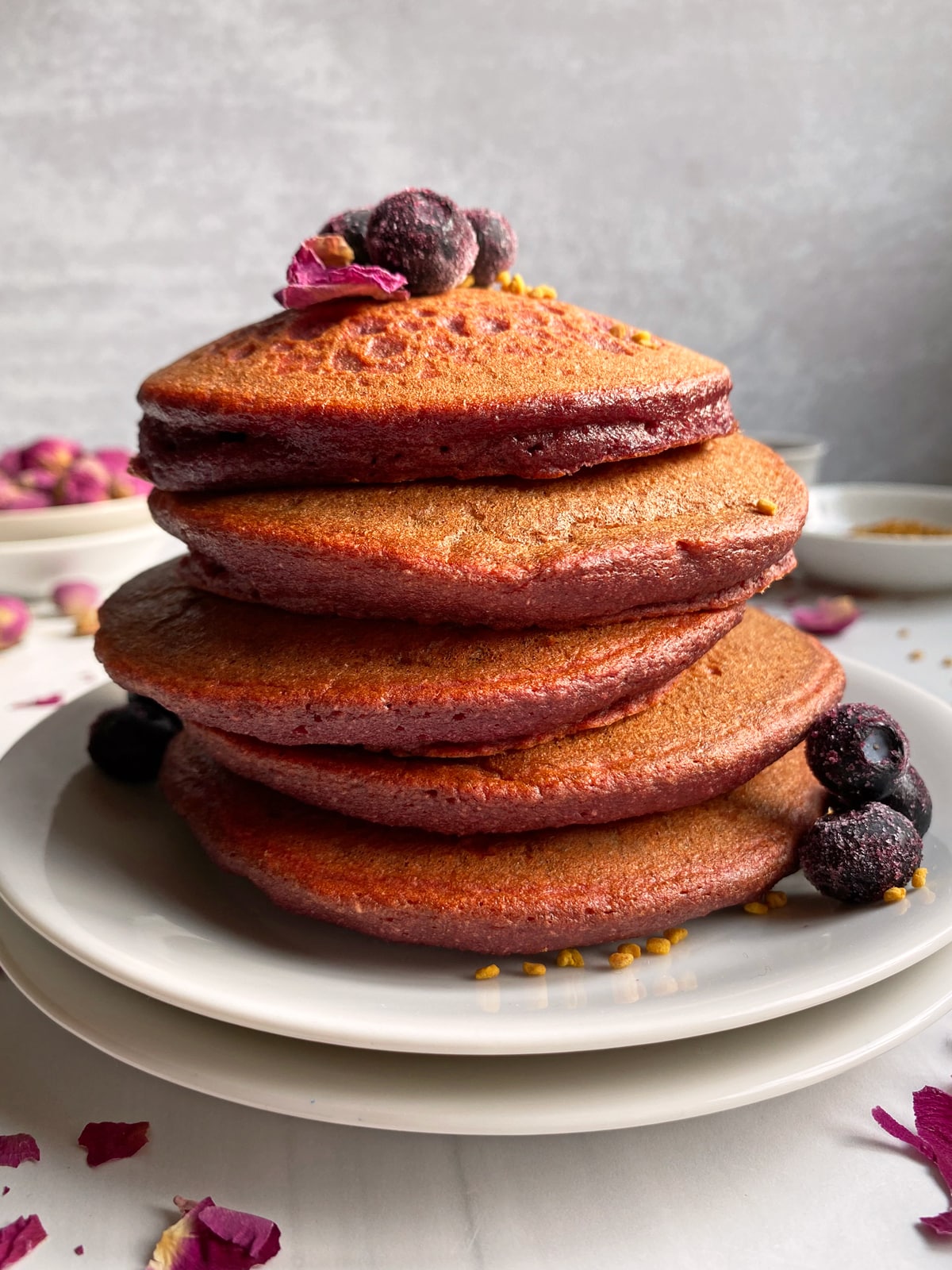 stack of paleo beet pancakes