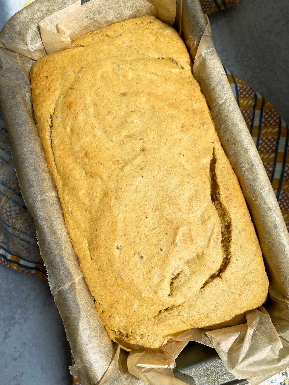 fresh baked loaf of plantain bread