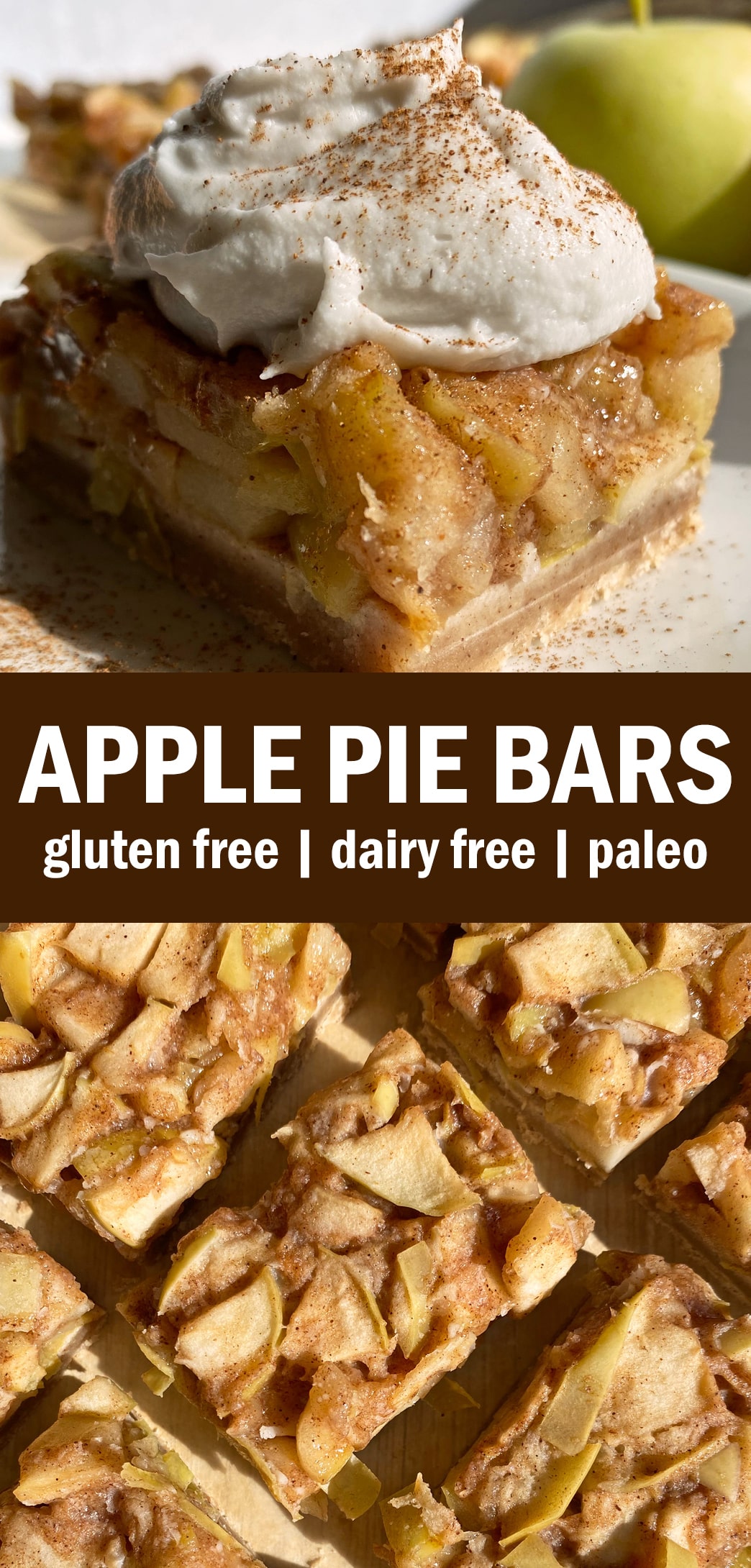 Pinterest image for Apple Pie Bars.