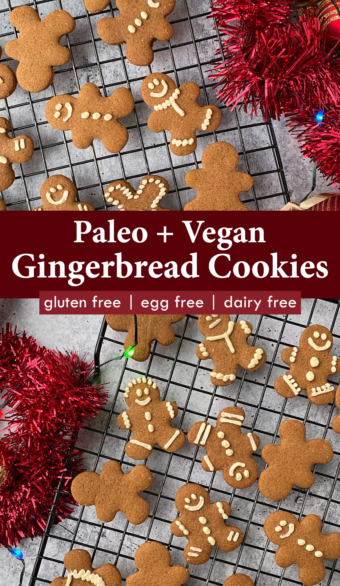 pinterest image for paleo gingerbread cookies