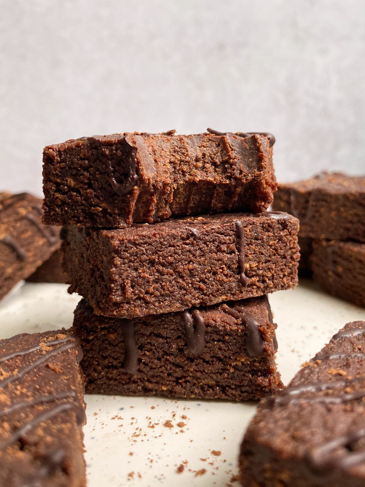 Stack of 3 brownies.