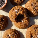 Healthy almond pulp chocolate chip cookies.