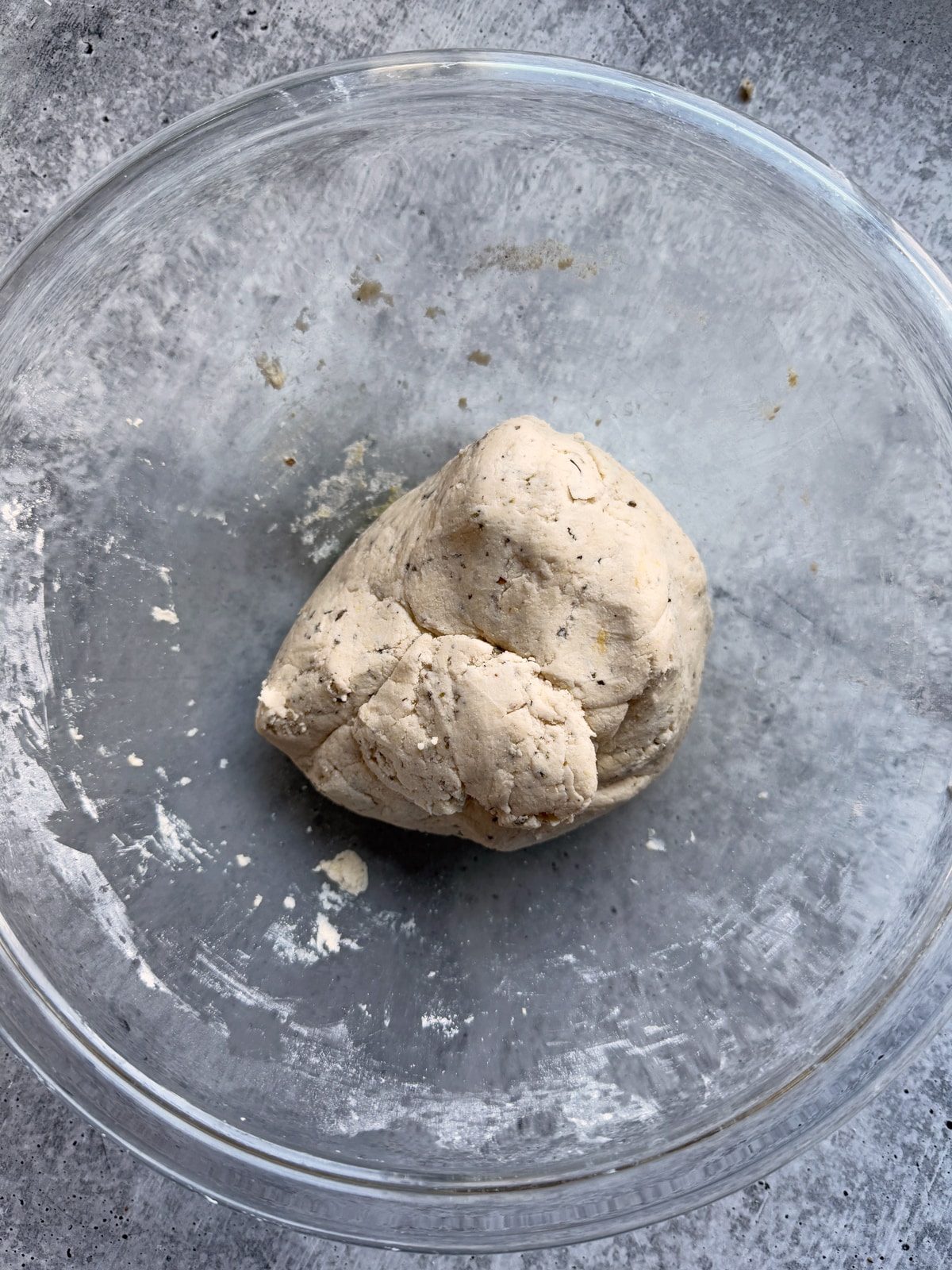 Dough for cassava flour pizza crust.