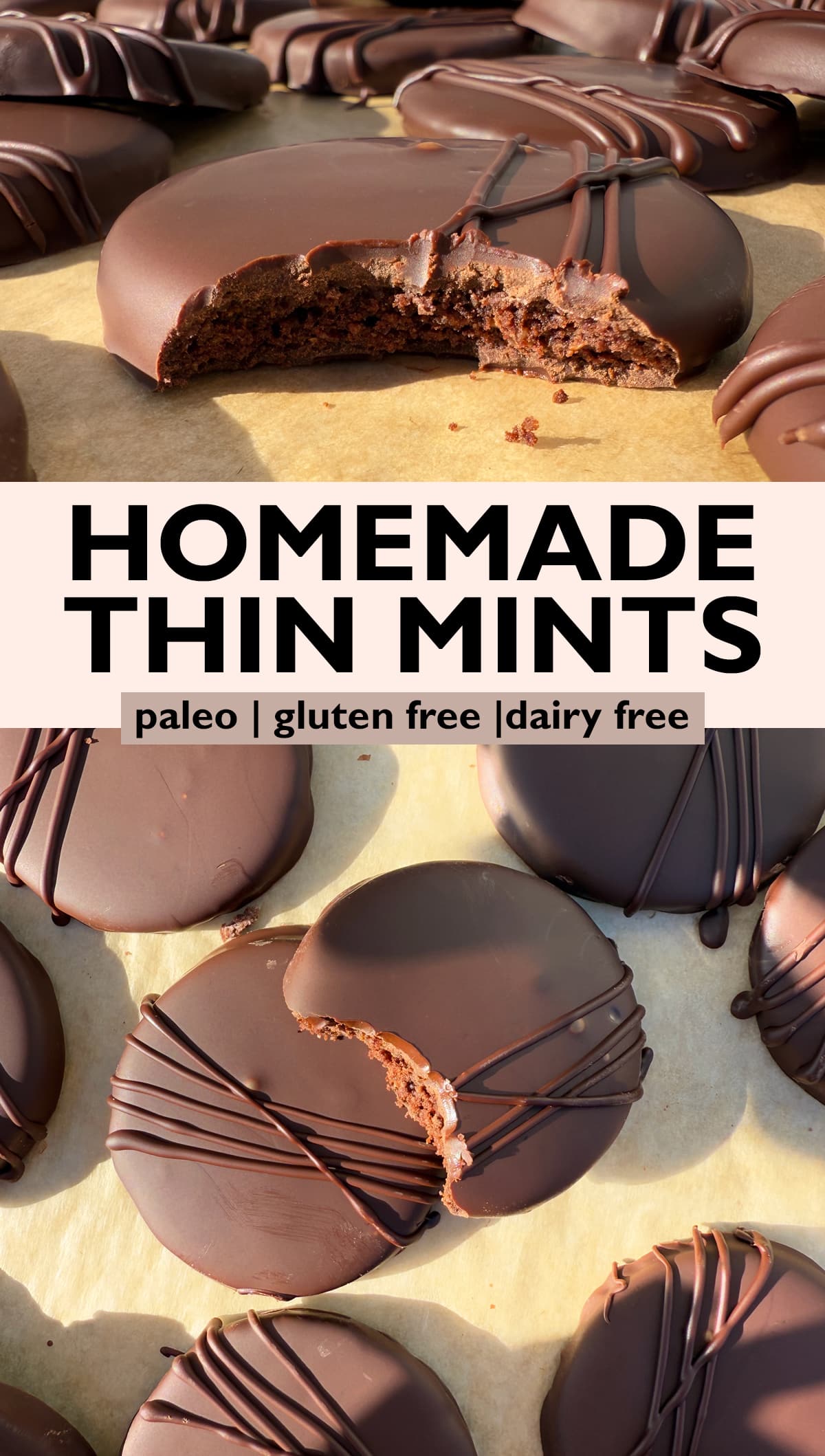 Pinterest image for homemade thin mints.