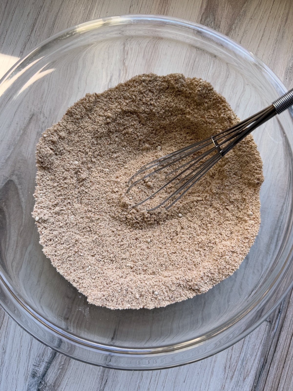 Combined dry ingredients.