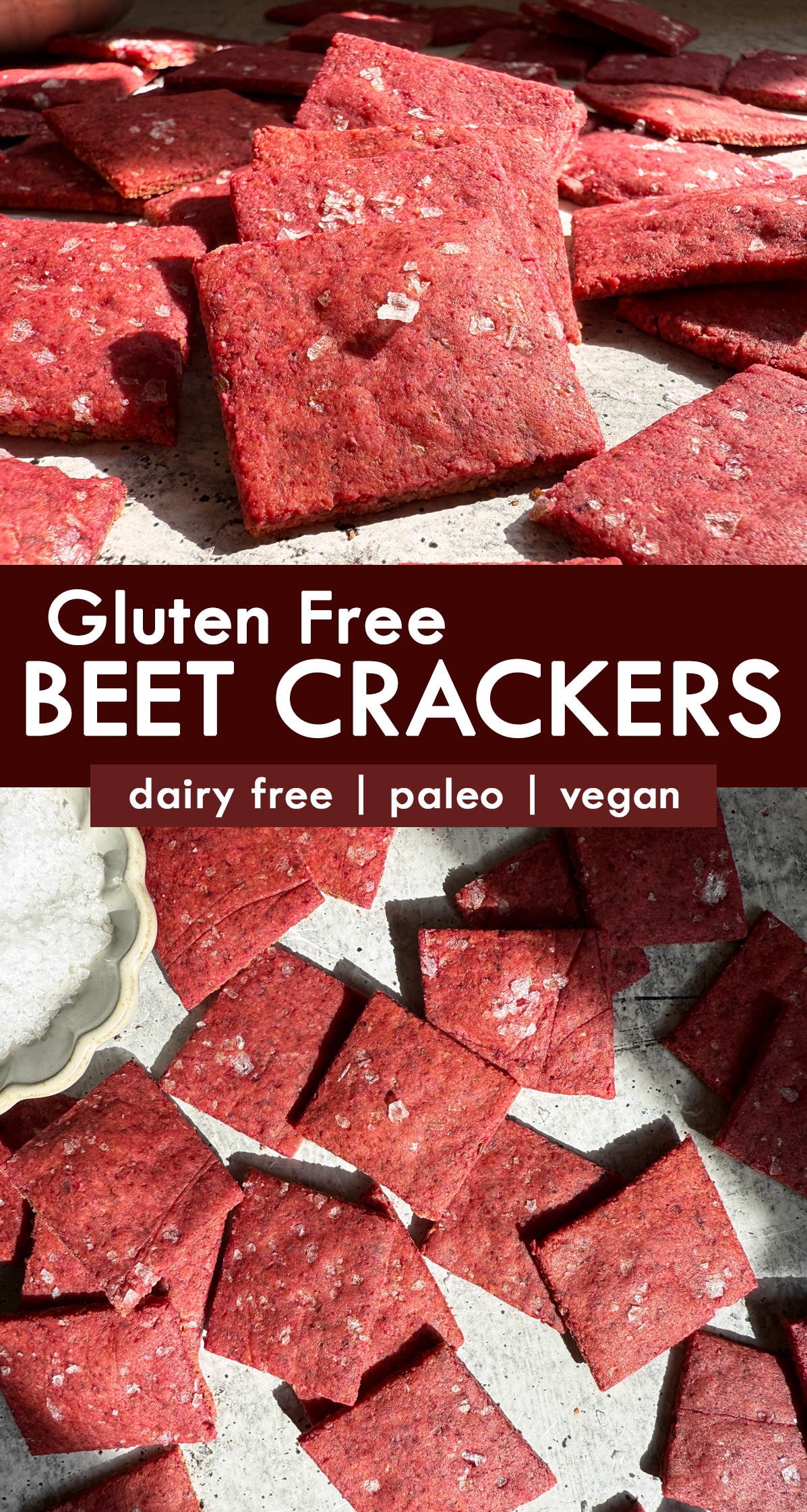 Pinterest image for beet crackers.