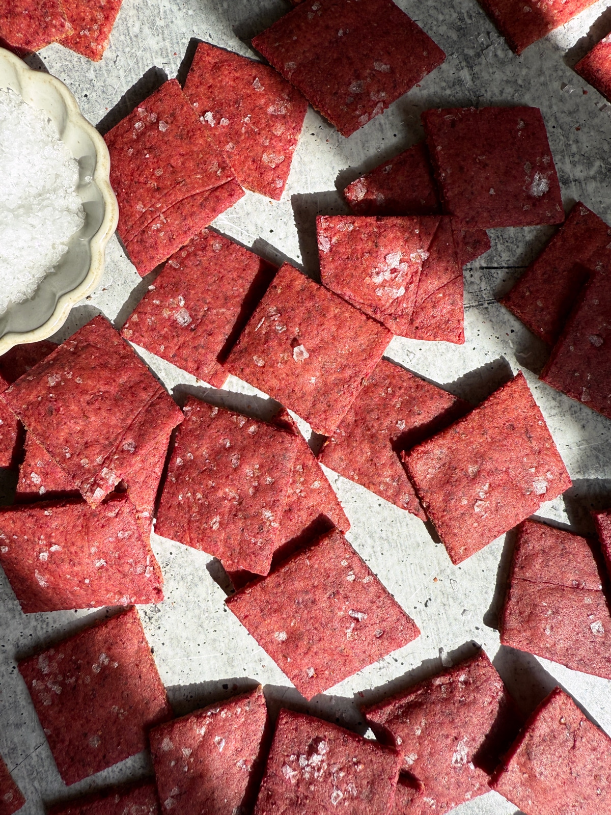 Top view of crackers.