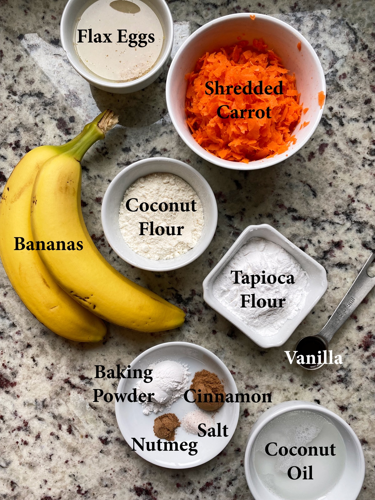 Ingredients in bars.