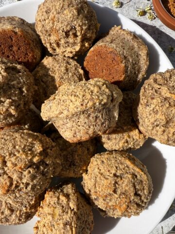 Plate of mini muffins.