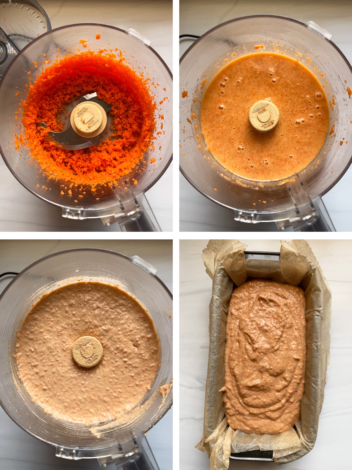 How to make carrot bread in a food processor.