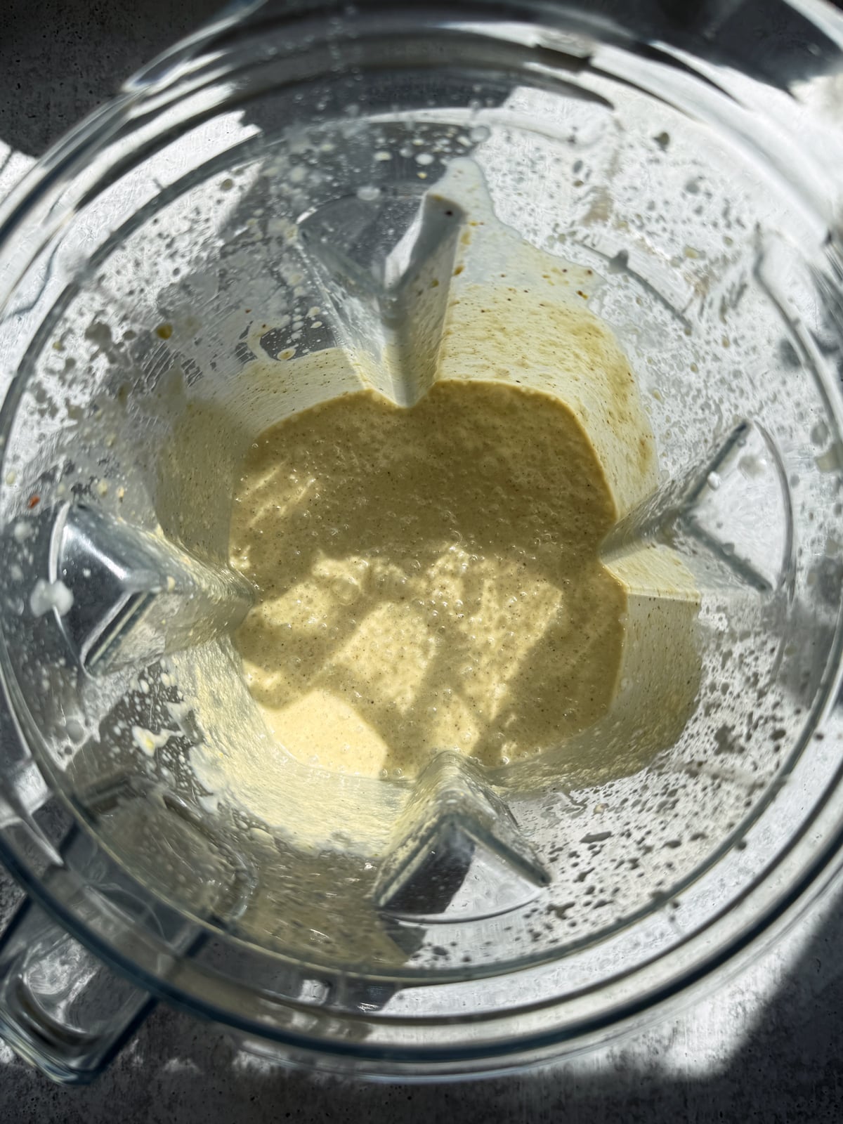 Blended ingredients in blender.