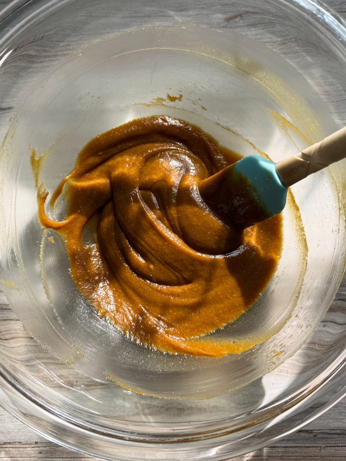 Combined wet ingredients.