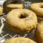 Glazed lemon poppy seed donut.