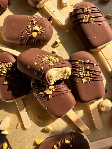 Health pistachio ice cream bars.