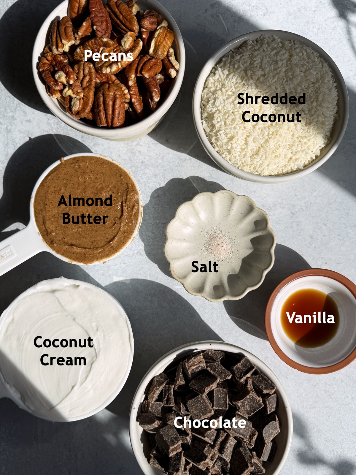 Ingredients in paleo chocolate torte.