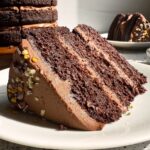 Slice of chocolate beet cake.