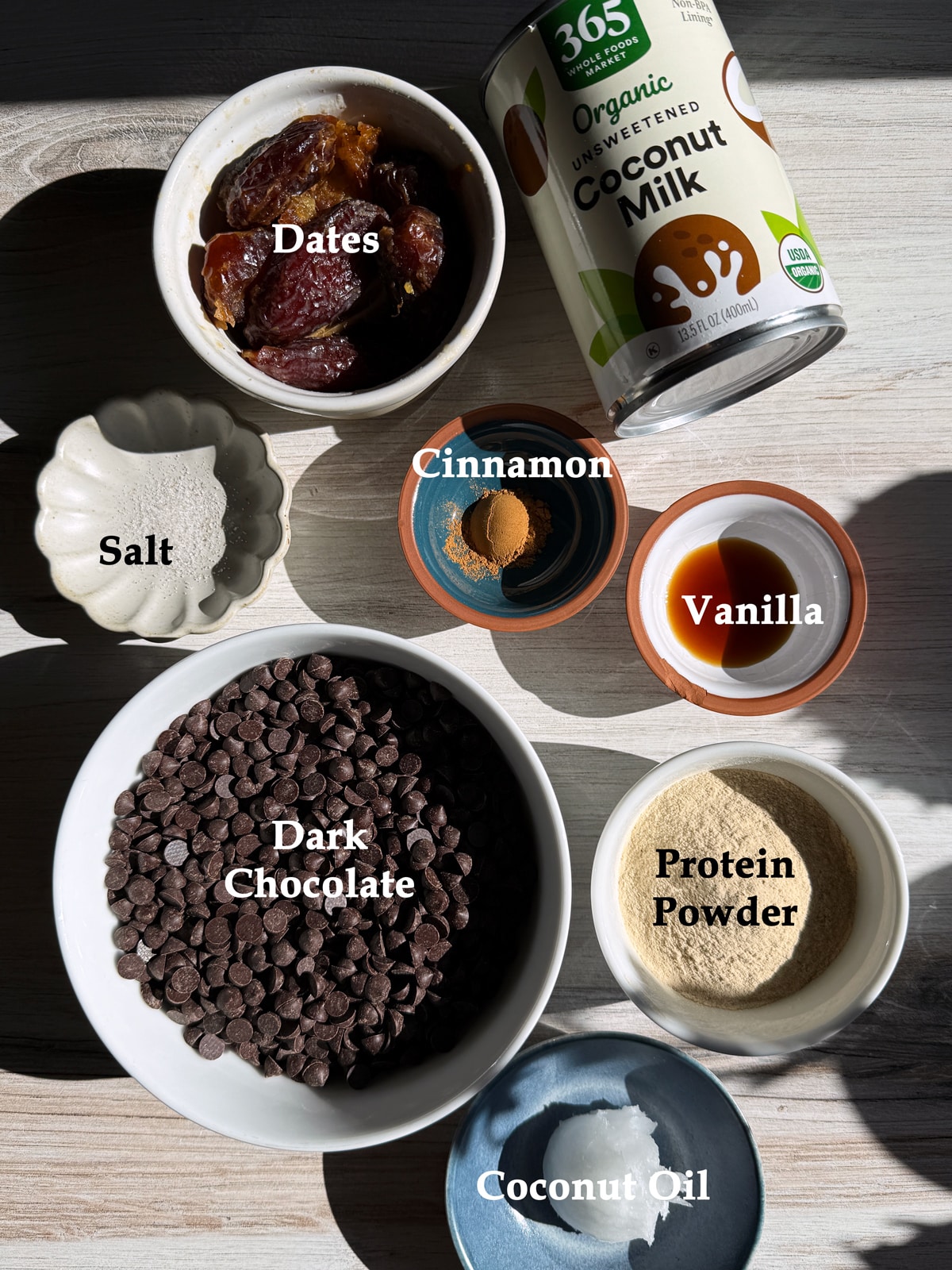 Ingredients needed to make homemade cinnamon ice cream bars.