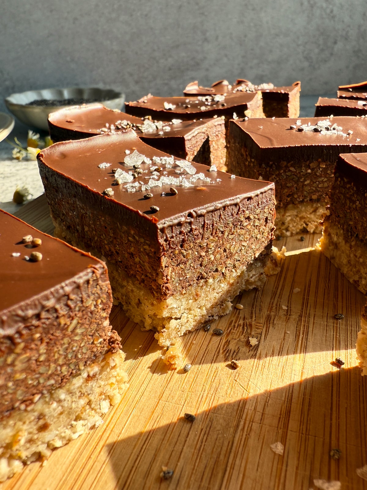 Close up of chia bar.