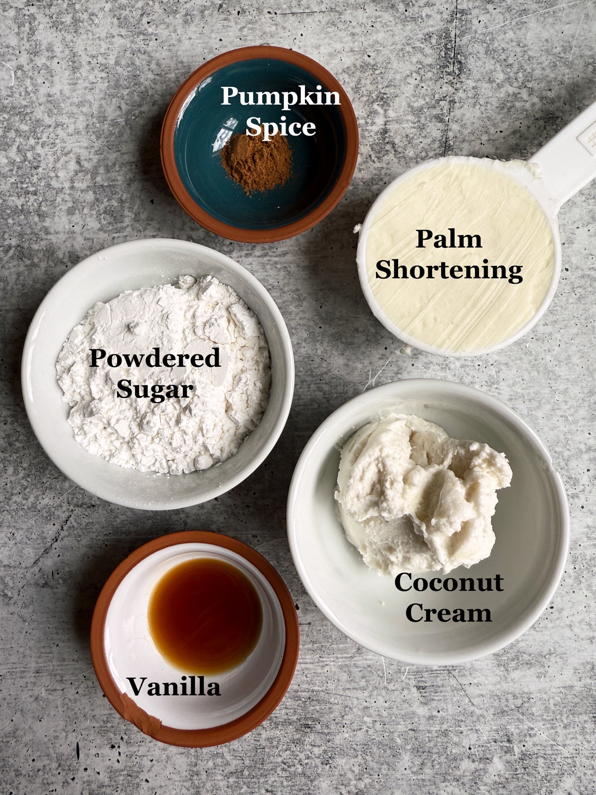 Frosting ingredients.