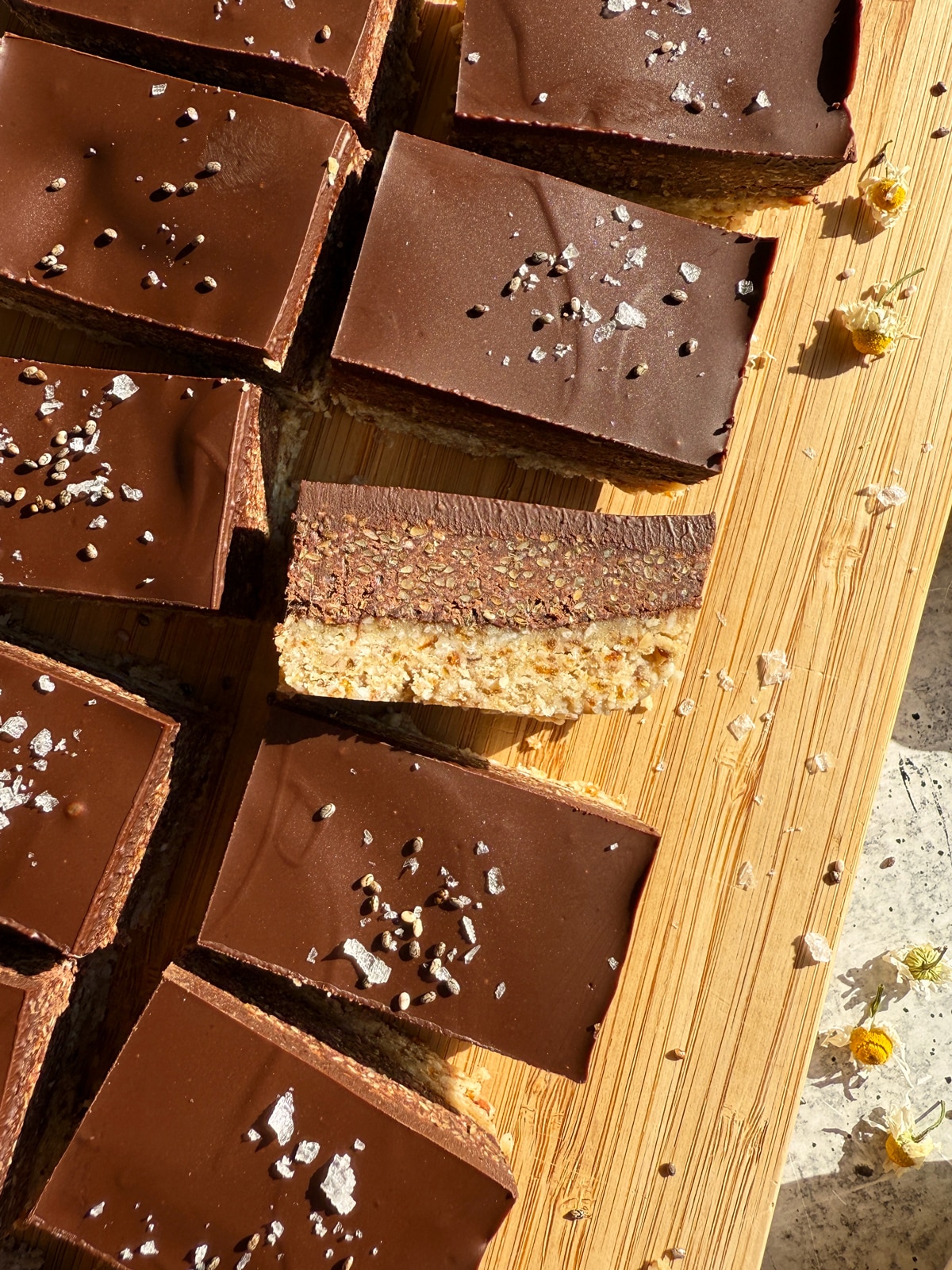 Healthy chocolate chia bars.