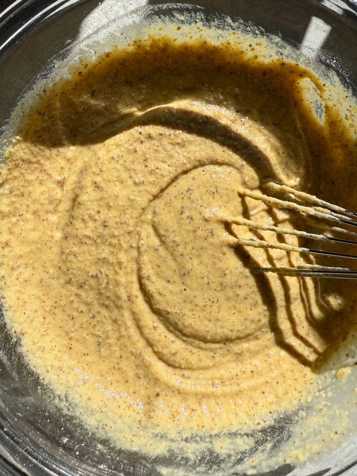 Batter in mixing bowl.