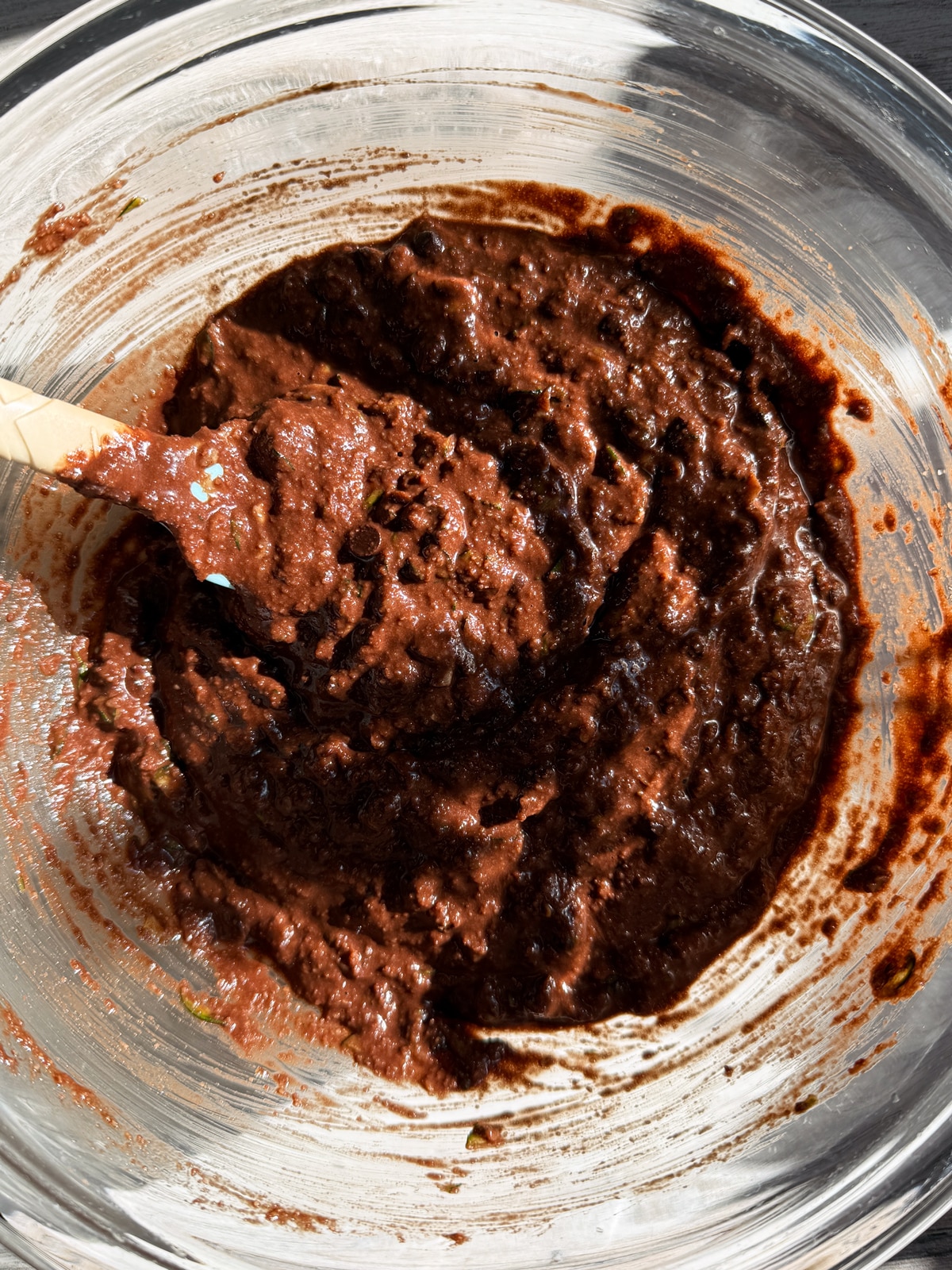 Batter for muffins in mixing bowl.