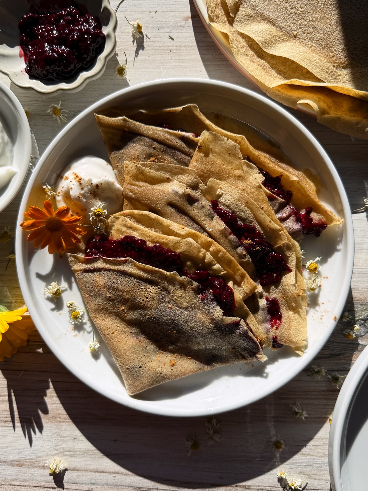 Cooked buckwheat crepes recipe.