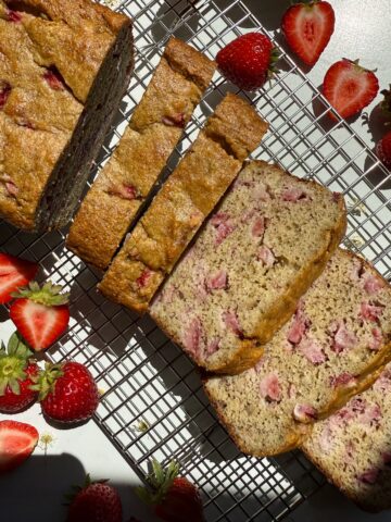 Slices on a wire cooling rack.