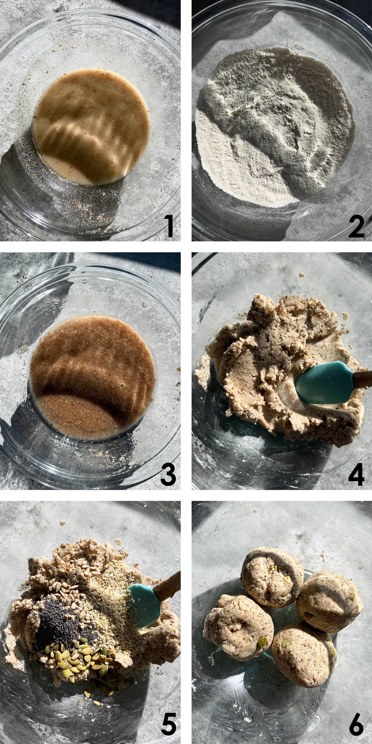 Making the bagel dough.