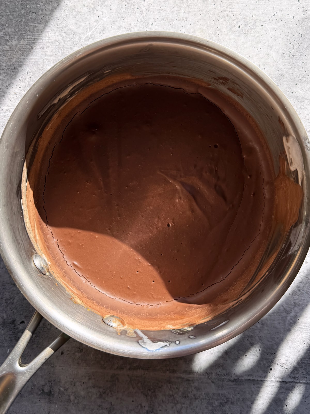 Chilled filling, ready to scoop into balls.