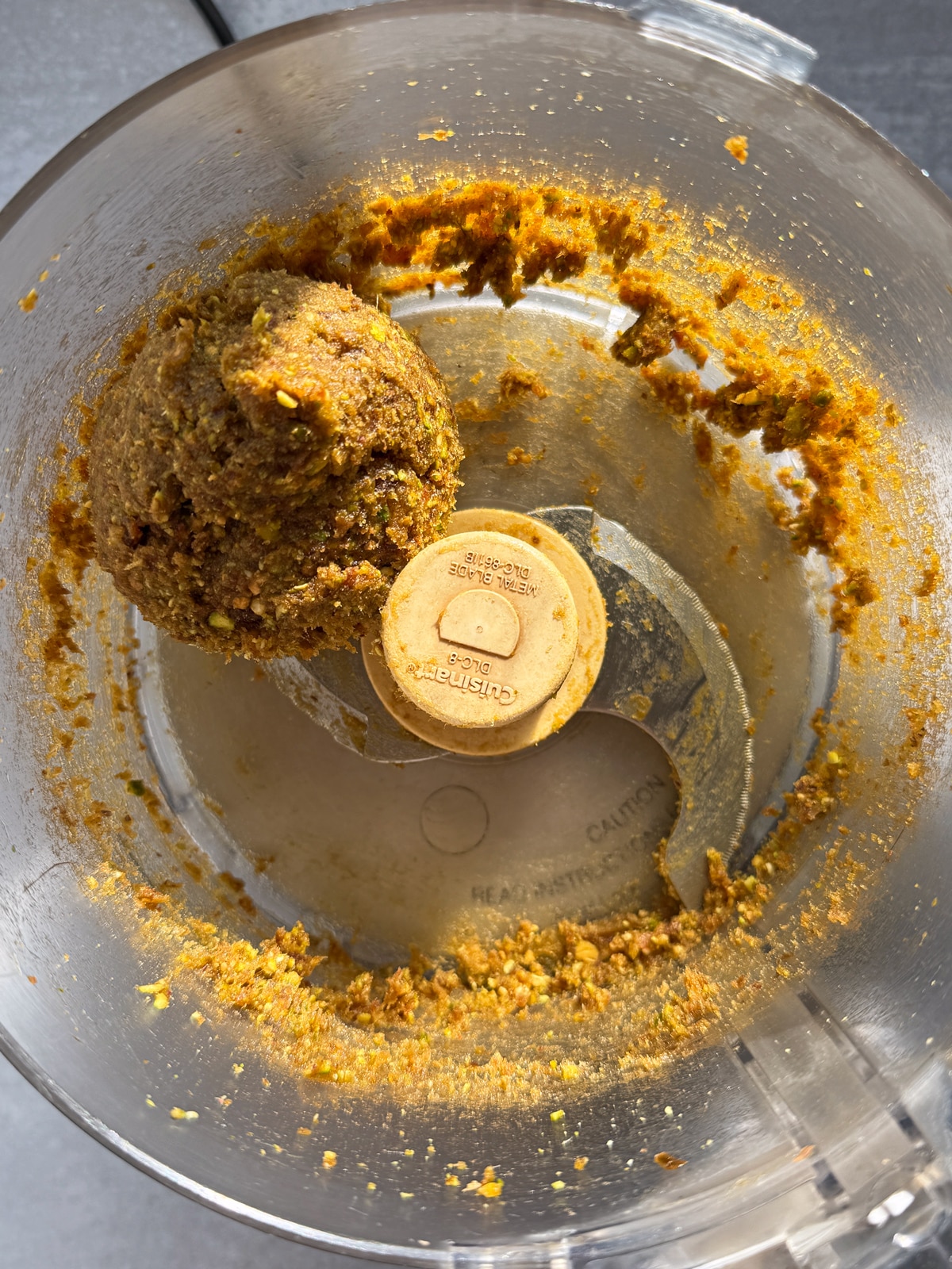 Filling in food processor.