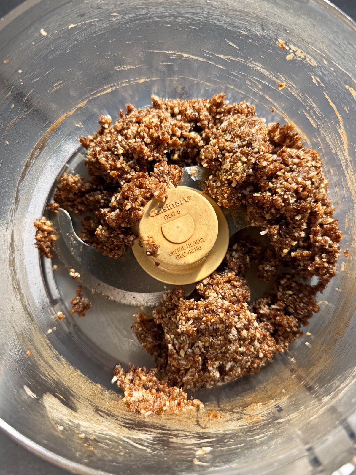 Dough for bites in a food processor.