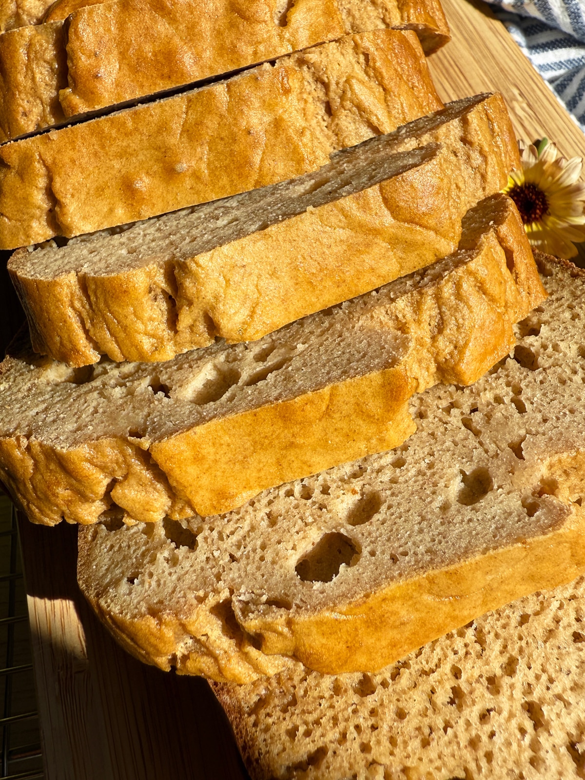 Sliced buckwheat bread.