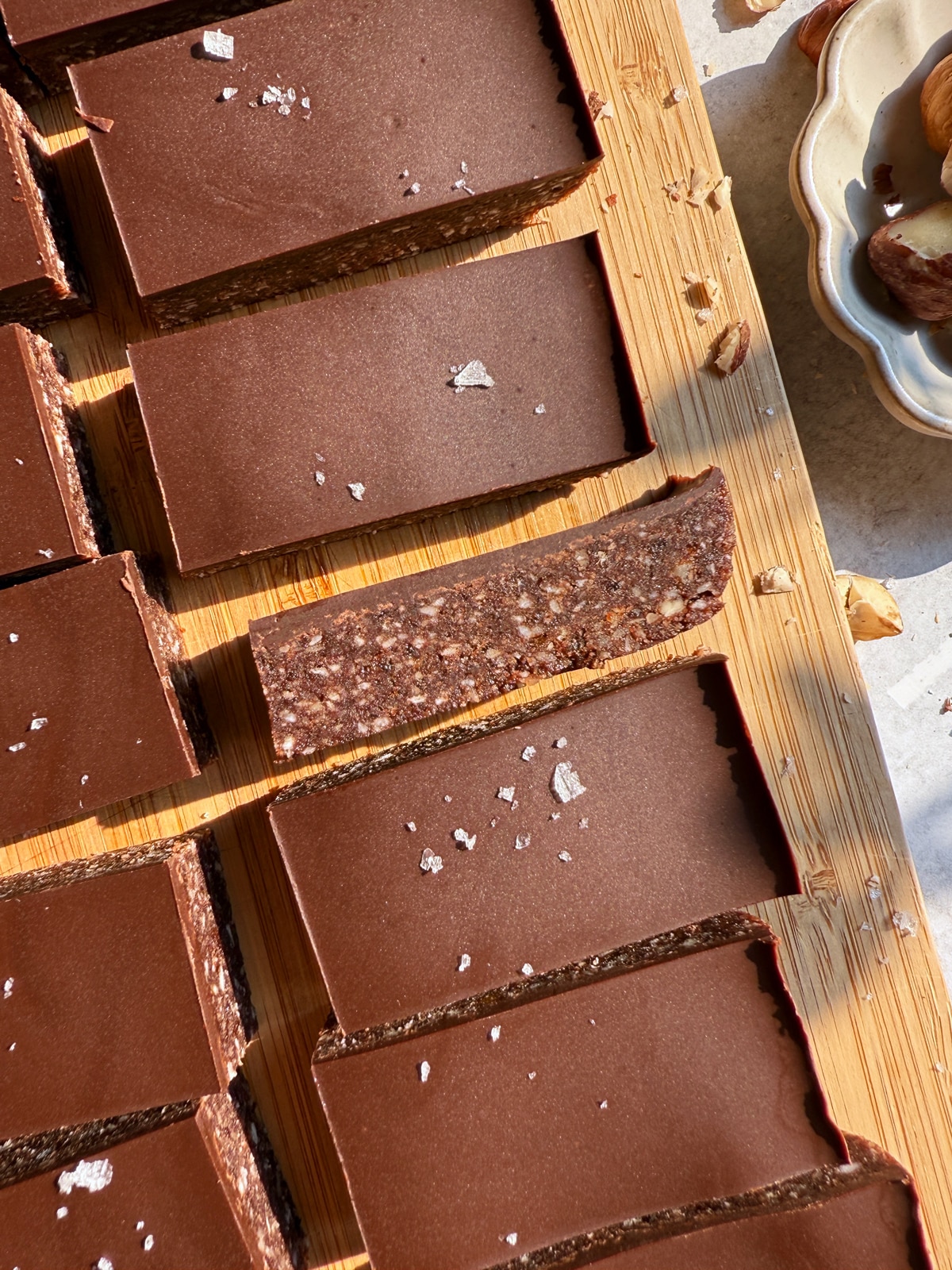 Bars on cutting board.