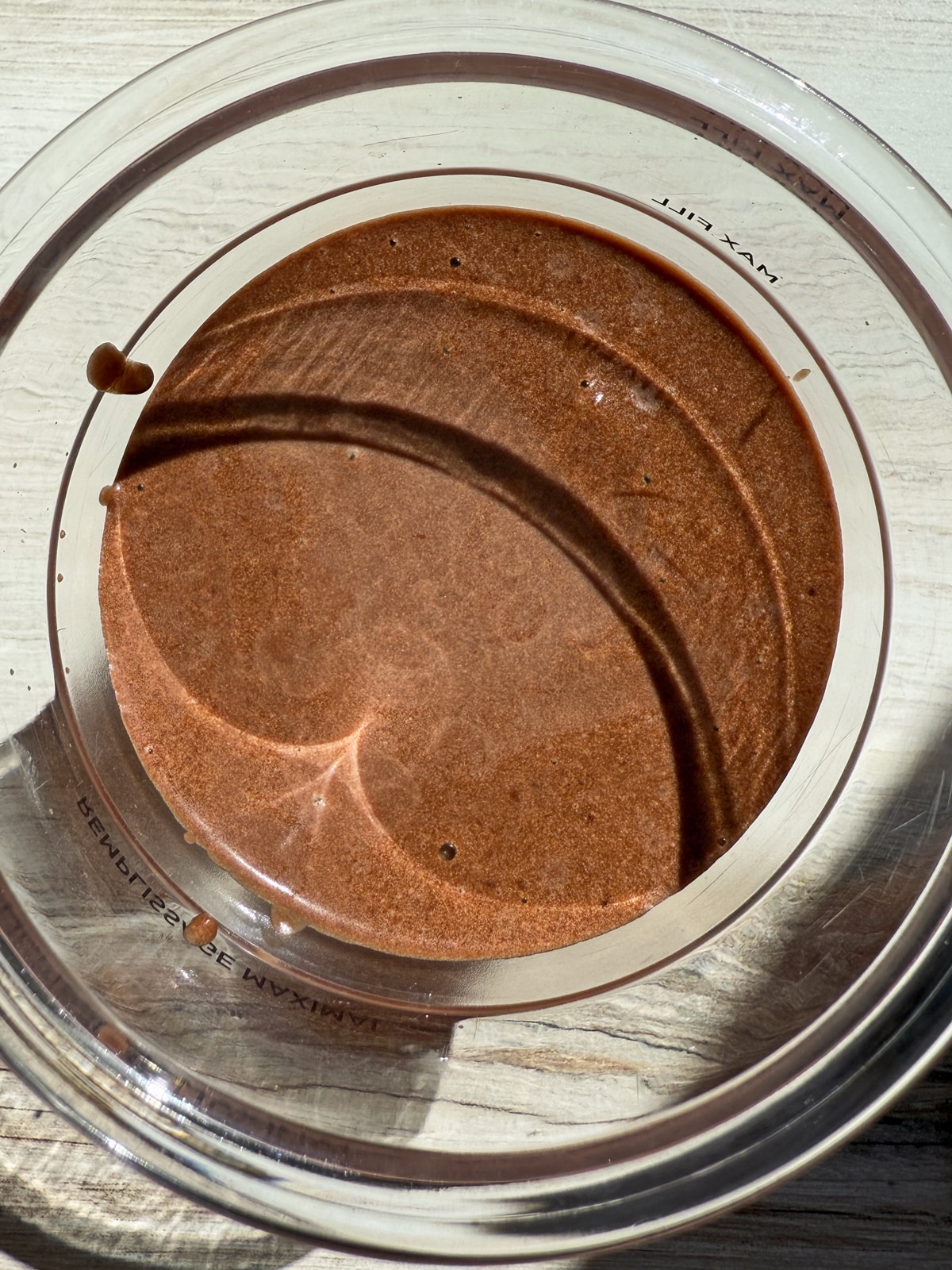 Blended ingredients in ice cream pint.