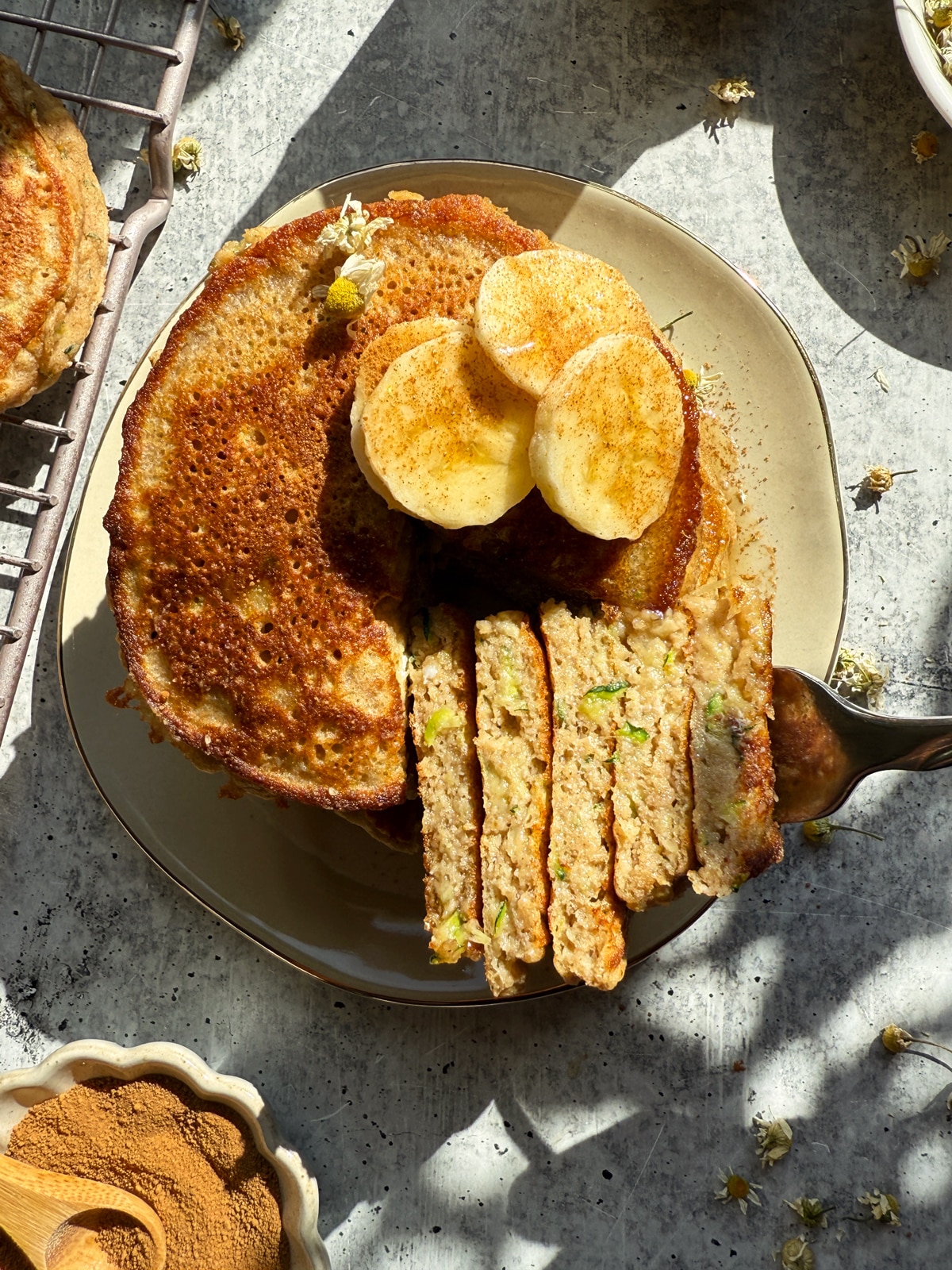 Top view of pancakes.