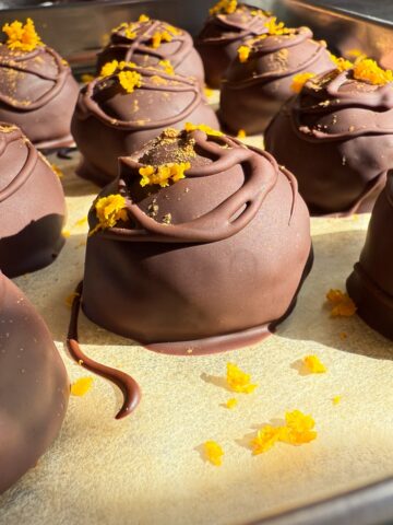 Side view of truffle.