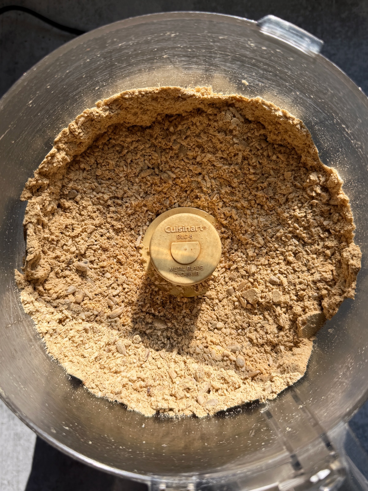 Making the filling in a food processor.