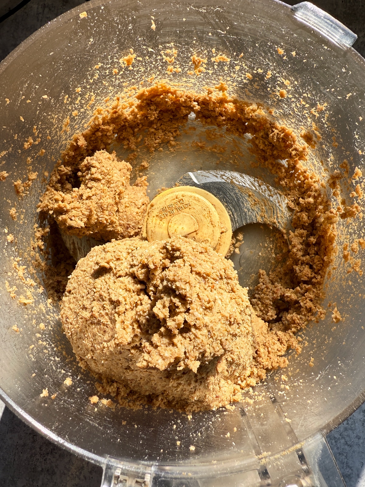 Making the filling in a food processor.